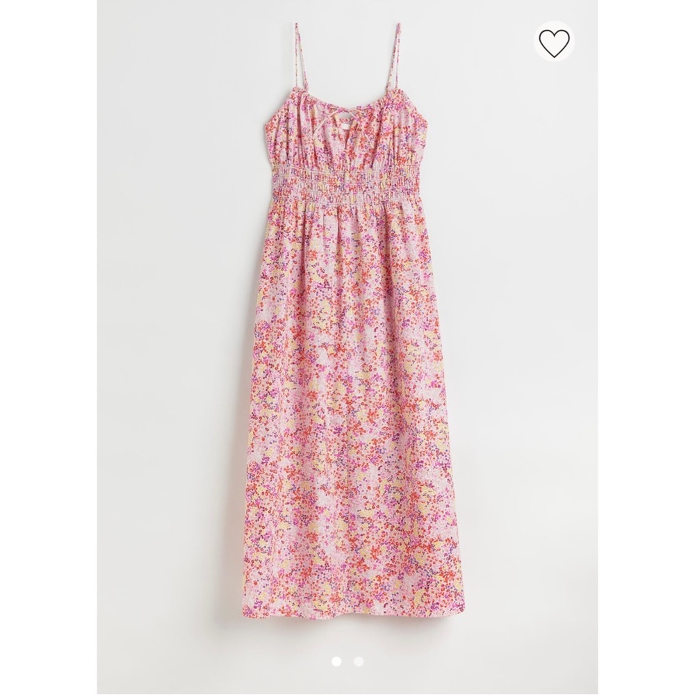 H&M Smocked Cotton Floral Dress